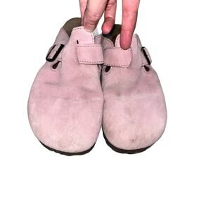 NCLUB MADE IN SPAIN Women Pink Suede Leather Mules Mocs Slip Ons Size 10M‎